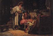 Frederick Arthur Bridgman A Challenging Moment. Spain oil painting artist